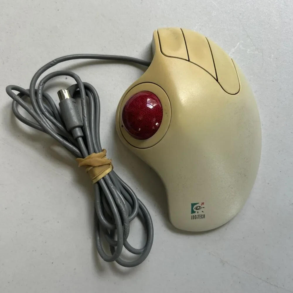 Logitech TrackMan Marble Trackball 3 Button PS/2 Computer Mouse Model T-CH11